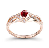 14Kt Rose Gold Diamond & 0.31 ct Ruby Ring