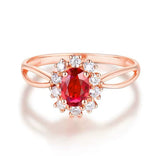 14Kt Rose Gold Diamond & 0.639 ct Ruby Ring