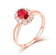 14Kt Rose Gold Diamond & 0.639 ct Ruby Ring