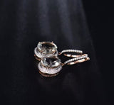 14Kt Rose - Gold Diamond 6.80 ct Green Amethyst Earrings