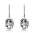 14Kt Rose - Gold Diamond 6.80 ct Green Amethyst Earrings