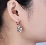 14Kt Rose - Gold Diamond 6.80 ct Green Amethyst Earrings