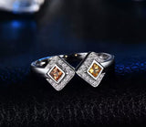 14Kt White Gold 0.24 ct Sapphire Ring with Natural Diamonds (Unisex)