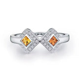 14Kt White Gold 0.24 ct Sapphire Ring with Natural Diamonds (Unisex)