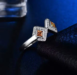 14Kt White Gold 0.24 ct Sapphire Ring with Natural Diamonds (Unisex)