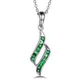 14Kt White Gold 0.40 ct Emerald Pendant