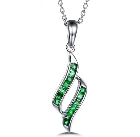 14Kt White Gold 0.40 ct Emerald Pendant