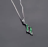 14Kt White Gold 0.40 ct Emerald Pendant