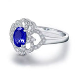 14Kt White Gold 0.60 ct Tanzanite Ring with Diamonds