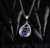 14kt White Gold 0.75 ct Blue Sapphire Pendant