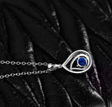 14kt White Gold 0.75 ct Blue Sapphire Pendant