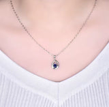 14kt White Gold 0.75 ct Blue Sapphire Pendant