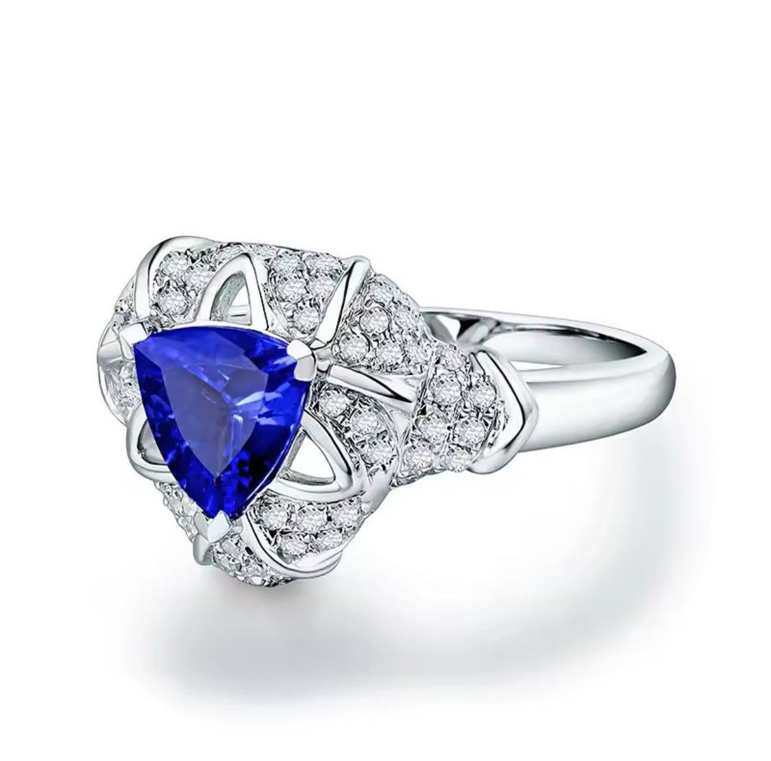 14Kt White Gold 0.86 ct Tanzanite Ring with Diamonds