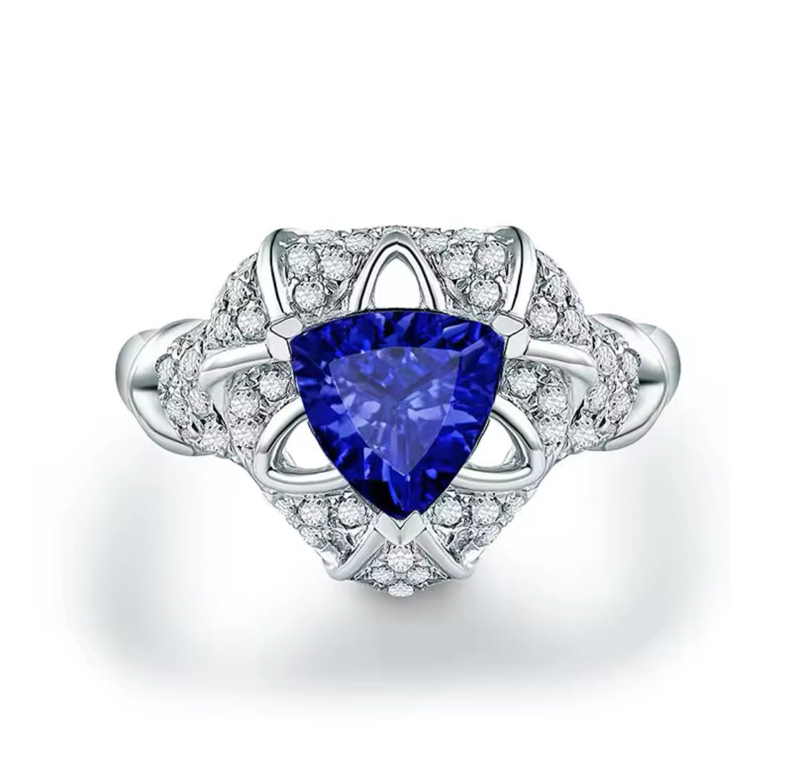 14Kt White Gold 0.86 ct Tanzanite Ring with Diamonds