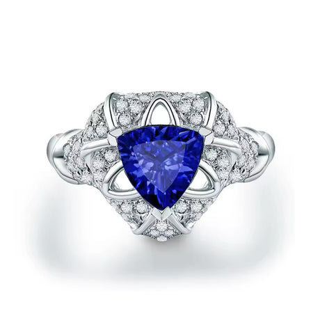 14Kt White Gold 0.86 ct Tanzanite Ring with Diamonds