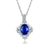 14Kt White Gold 1.00 ct Sapphire Ring / Pendant with Natural Diamonds