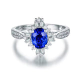 14Kt White Gold 1.00 ct Sapphire Ring / Pendant with Natural Diamonds