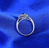 14Kt White Gold 1.00 ct Sapphire Ring / Pendant with Natural Diamonds