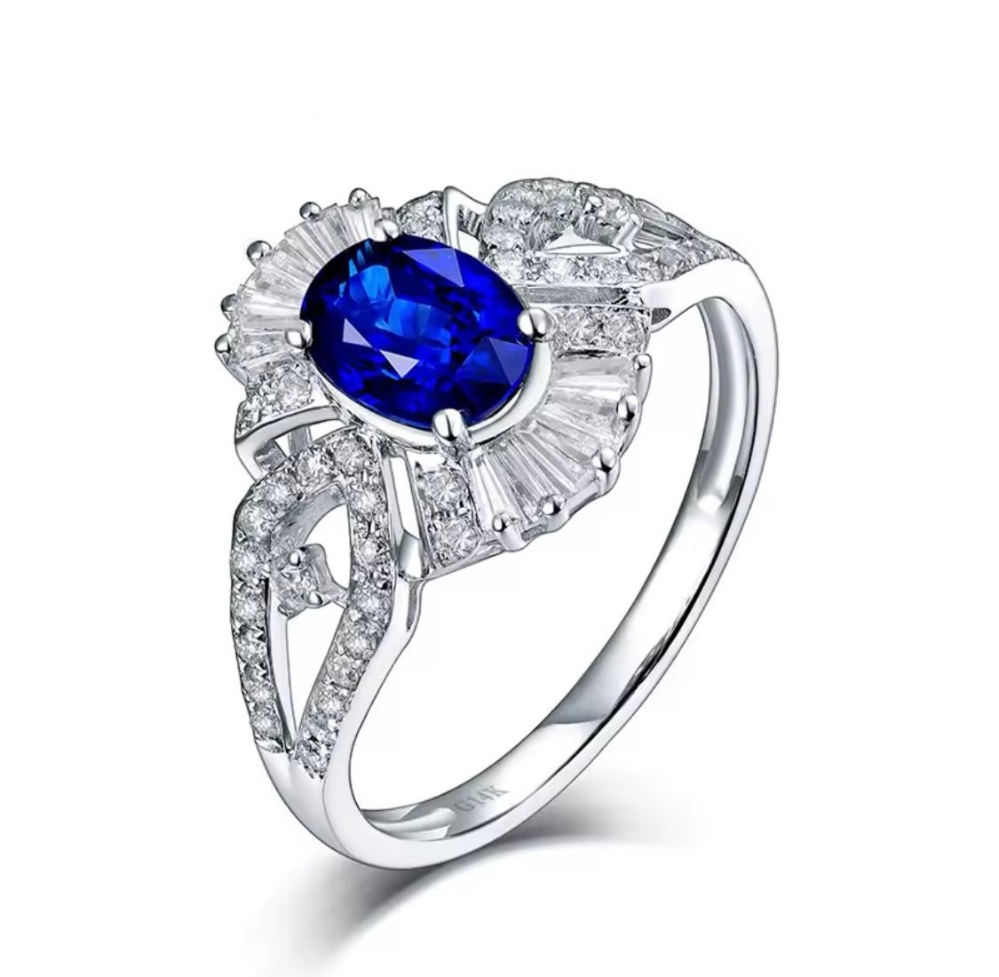 14Kt White Gold 1.01 ct Tanzanite Ring with Diamonds