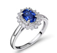 14Kt White Gold 1.03 ct Sapphire Ring with Natural Diamonds