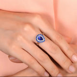 14Kt White Gold 1.03 ct Tanzanite Ring with Diamonds (Unisex)