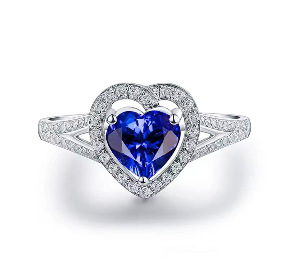 14Kt White Gold 1.37 ct Tanzanite Ring with Diamonds