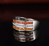 14Kt White Gold 1.66 ct Sapphire Ring with Natural Diamonds (Unisex)