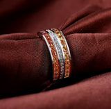 14Kt White Gold 1.66 ct Sapphire Ring with Natural Diamonds (Unisex)