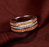 14Kt White Gold 1.66 ct Sapphire Ring with Natural Diamonds (Unisex)