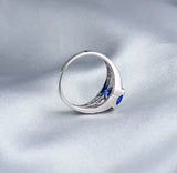 14Kt White Gold 1.80 ct Tanzanite Ring with Diamonds (Unisex)