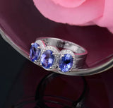 14Kt White Gold 2.50 ct Tanzanite Ring with Diamonds (Unisex)