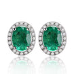 14Kt White Gold 2.77 ct Emerald Earrings with Diamonds