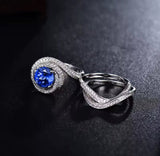 14Kt White Gold 2.86 ct Tanzanite Ring with Diamonds (Unisex)
