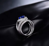 14Kt White Gold 2.86 ct Tanzanite Ring with Diamonds (Unisex)