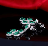 14Kt White Gold 4.48 ct Emerald Earrings with Diamonds
