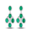 14Kt White Gold 4.48 ct Emerald Earrings with Diamonds