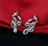 14Kt White Gold 4.48 ct Emerald Earrings with Diamonds