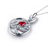 14Kt White Gold Diamond 0.375 ct Pink Ruby Pendant