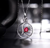 14Kt White Gold Diamond 0.375 ct Pink Ruby Pendant