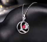 14Kt White Gold Diamond 0.375 ct Pink Ruby Pendant