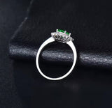 14Kt White Gold Diamond 0.68 ct Tsavorite Ring