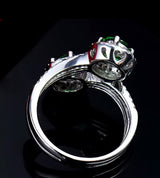 14Kt White Gold Diamond 1.03 ct Tsavorite Ring (Unisex)