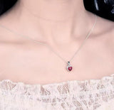 14Kt White Gold Diamond 1.60 ct Pink Ruby Pendant