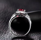 14Kt White Gold Diamond 1.60 ct Ruby Ring