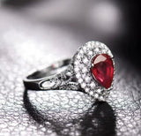 14Kt White Gold Diamond 1.60 ct Ruby Ring