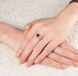 14Kt White Gold Diamond 1.60 ct Ruby Ring