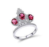 14kt White Gold Diamond 2.00 ct Tourmaline Crown Ring