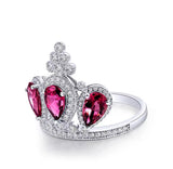 14kt White Gold Diamond 2.00 ct Tourmaline Crown Ring