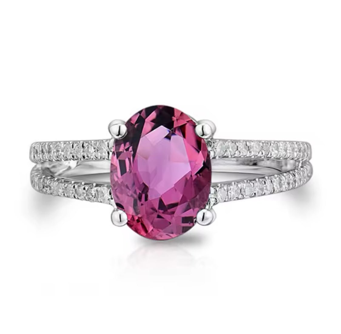 14kt White Gold Diamond 2.02 ct Tourmaline Ring
