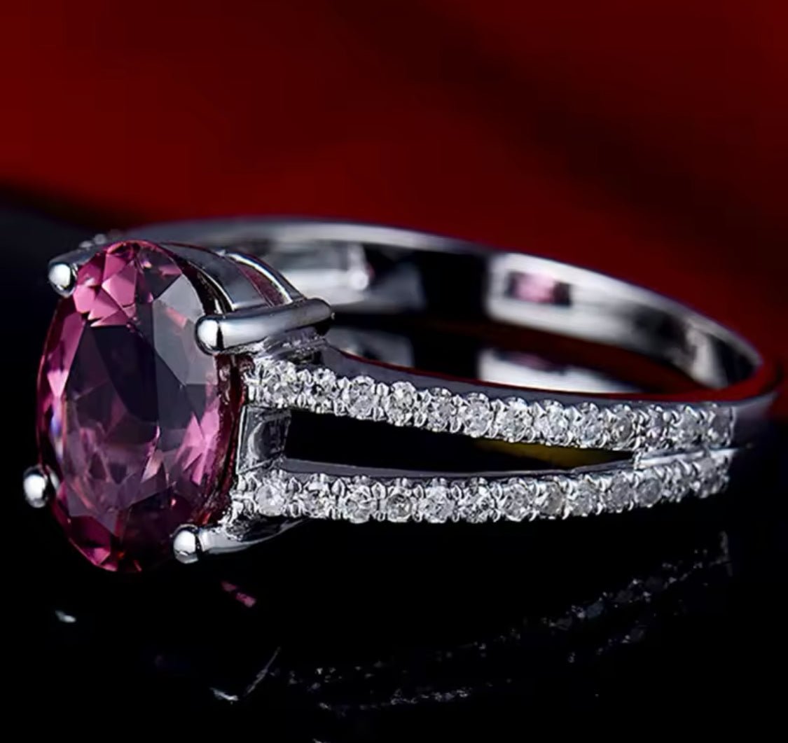 14kt White Gold Diamond 2.02 ct Tourmaline Ring